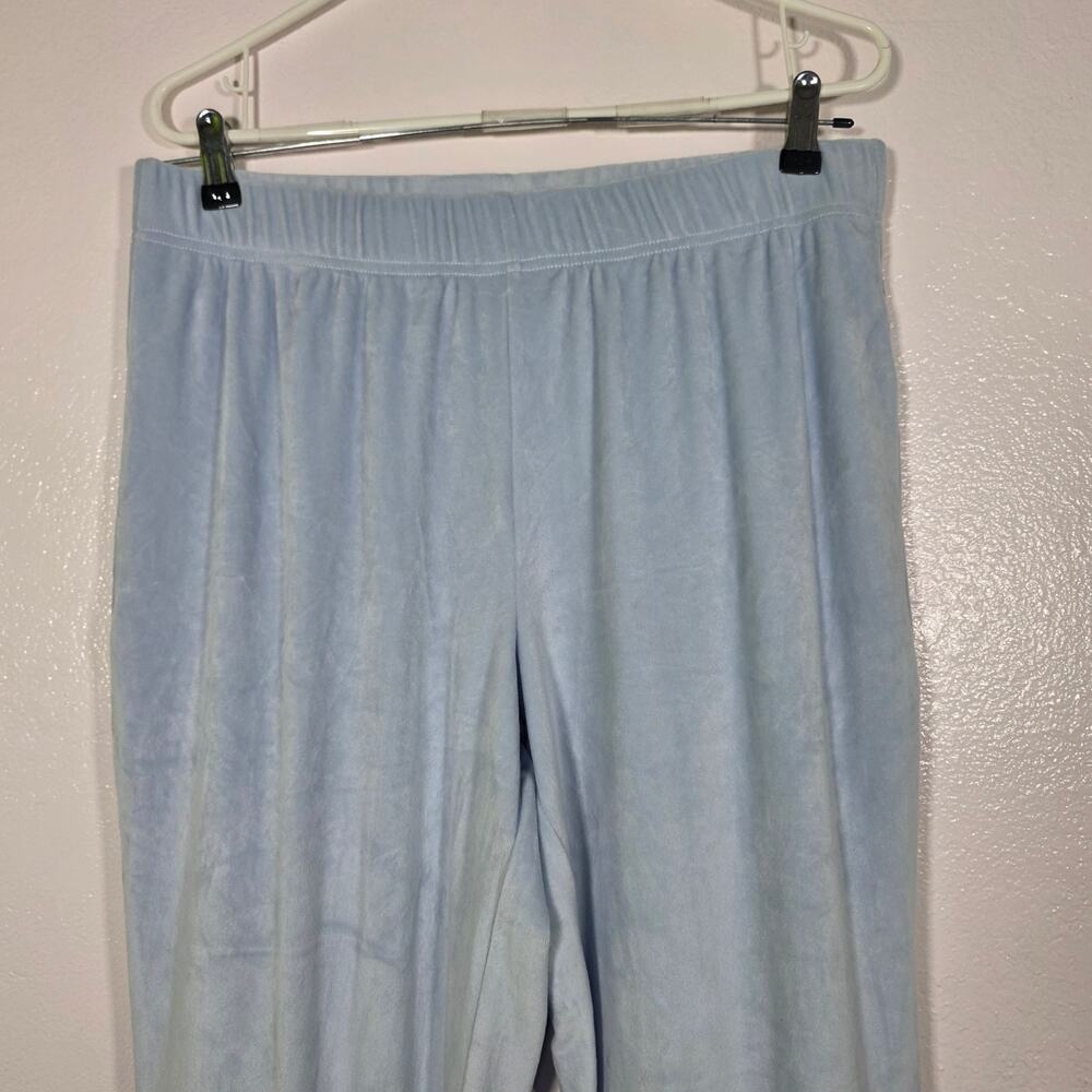 Paris Hilton Y2K Velour Rhinestone Jogger Pants Baby Blue Women’s Size L - Picture 3 of 9